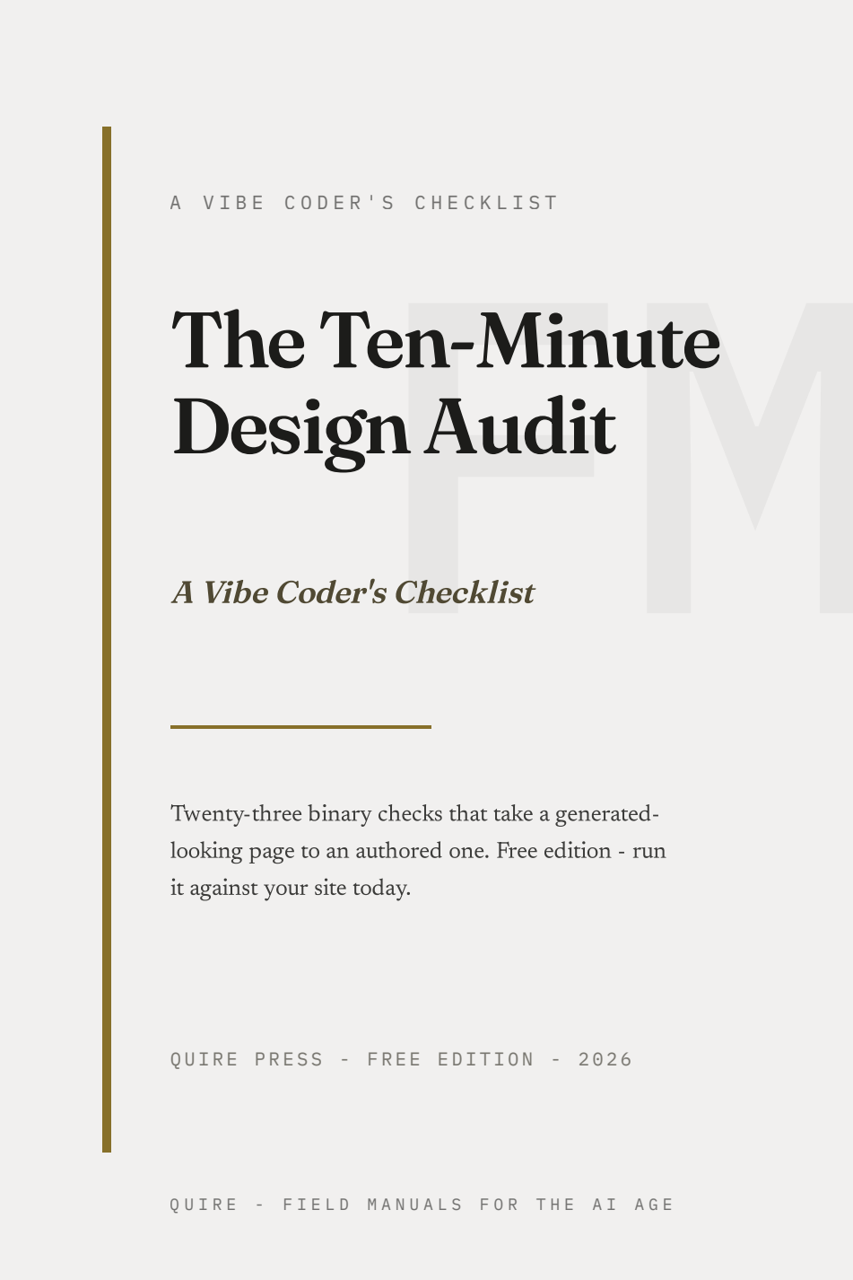 The Ten-Minute Design Audit, free edition